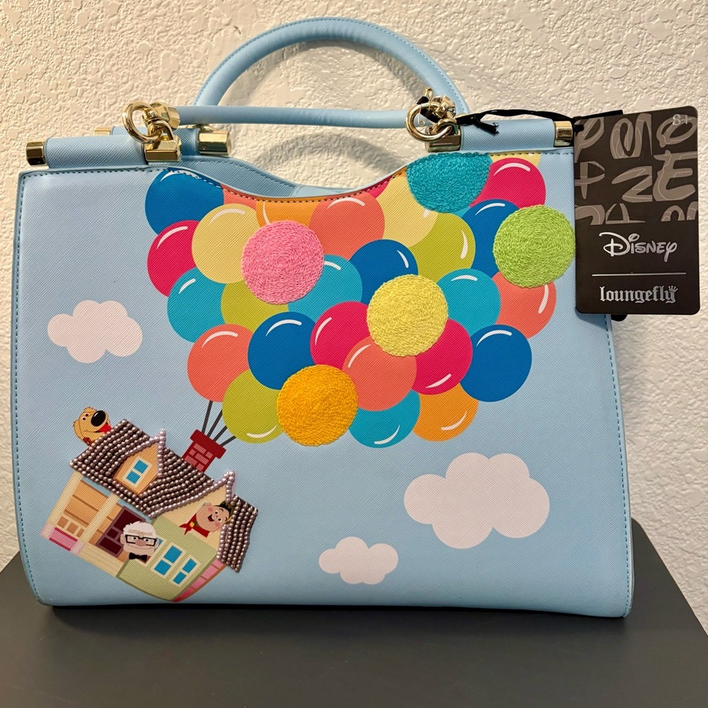 Loungefly Pixar Up Balloon House Sky Blue Cross body bag